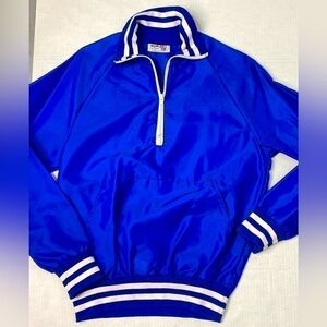 Vintage KING LOUIE Jacket Mens Pro Fit 3/4 Zip Bomber Racer USA SIZE Small BLUE